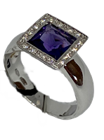 Ring Recarlo Woman in White Gold Ametista ZE484.B